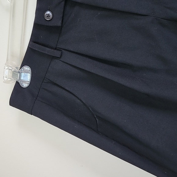 Universal Standard Stretch Wool Ankle Trousers in black self, work wear career - Picture 4 of 11